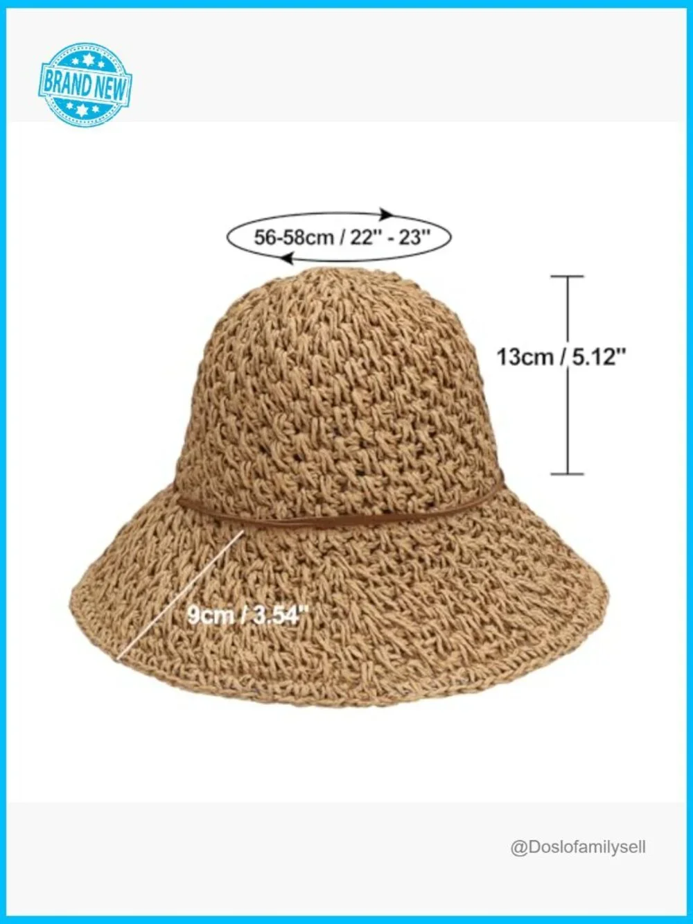 Wide Brim UPF50 Straw Sun Hat Floppy Beach Roll-Up Travel Essential